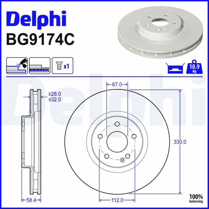 Delphi BG9174C Bremsscheibe