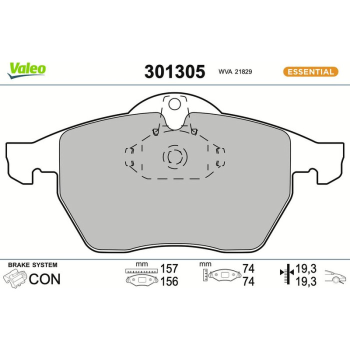 Valeo 301305 Bremsbelagsatz, Scheibenbremse ESSENTIAL Valeo 301305 Bremsbelagsatz, Scheibenbremse ESSENTIAL