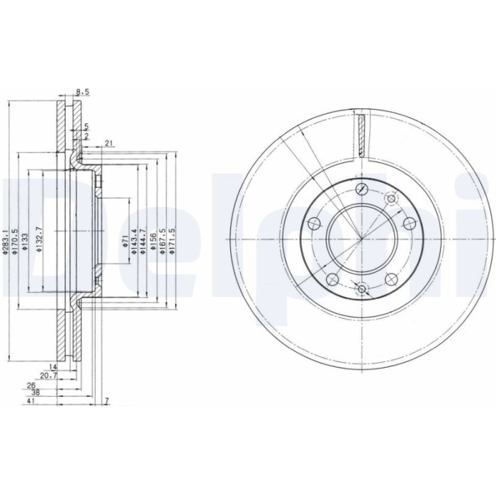 Delphi BG3682 Bremsscheibe Delphi BG3682 Bremsscheibe