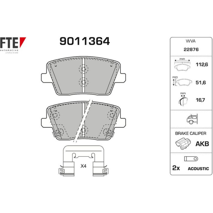 FTE 9011364 Bremsbelagsatz, Scheibenbremse FTE 9011364 Bremsbelagsatz, Scheibenbremse