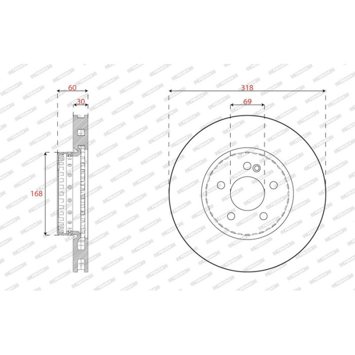 Ferodo DDF2834VC-1 Bremsscheibe PREMIER Ferodo DDF2834VC-1 Bremsscheibe PREMIER