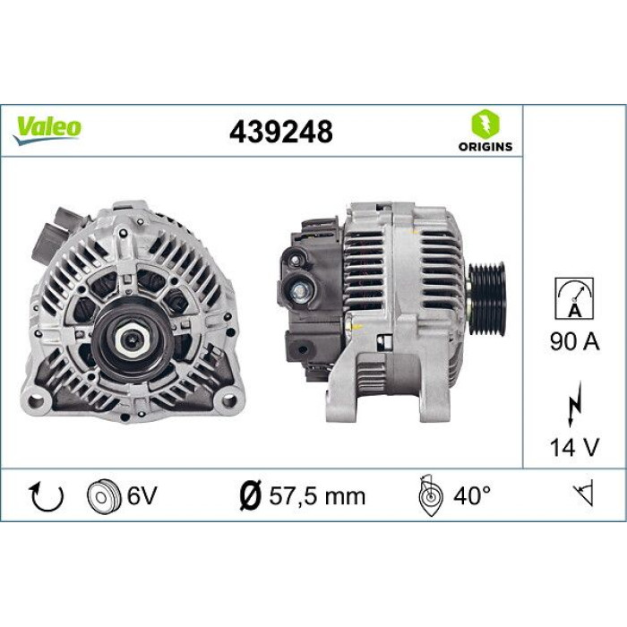 Valeo 439248 Generator ORIGINS - NEW O.E. TECHNOLOGIE Valeo 439248 Generator ORIGINS - NEW O.E. TECHNOLOGIE