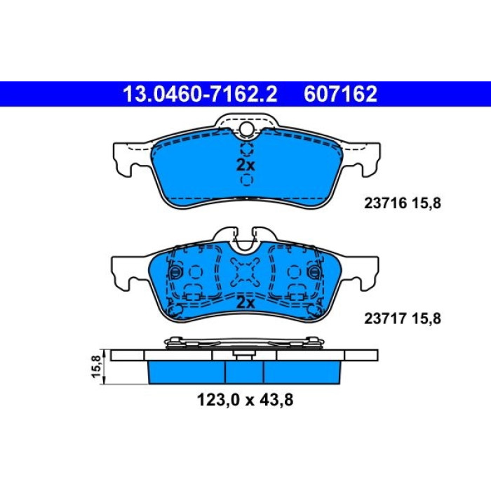 ATE 13.0460-7162.2 Bremsbelagsatz, Scheibenbremse