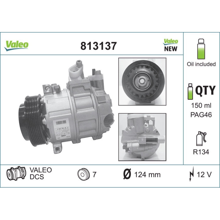 Valeo 813137 Kompressor, Klimaanlage ORIGINS - NEW O.E. TECHNOLOGIE Valeo 813137 Kompressor, Klimaanlage ORIGINS - NEW O.E. TECHNOLOGIE
