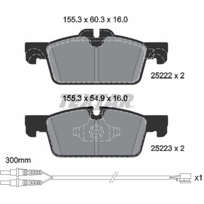 Textar 2522204 Bremsbelagsatz, Scheibenbremse Q+