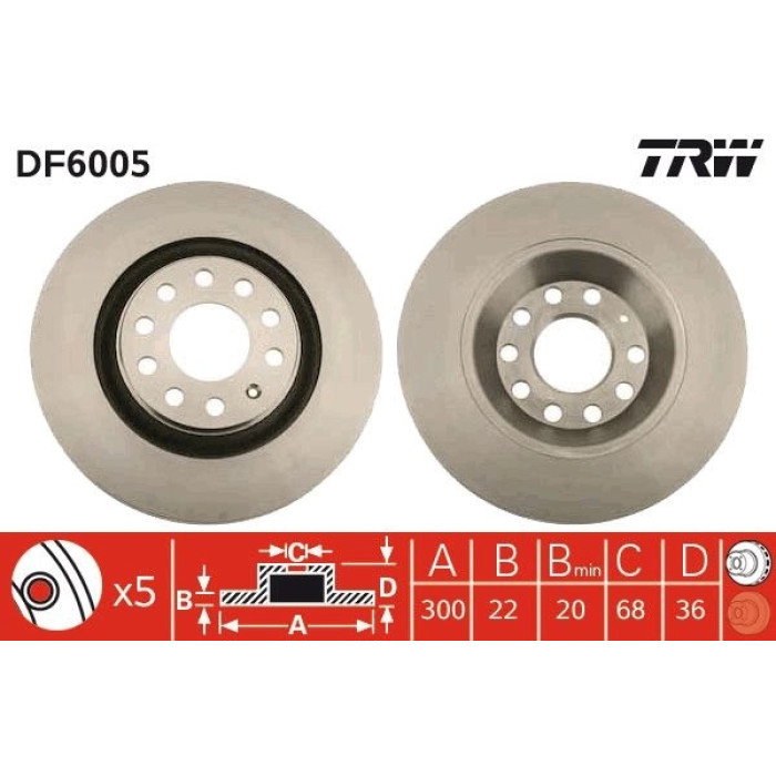 TRW DF6005 Bremsscheibe