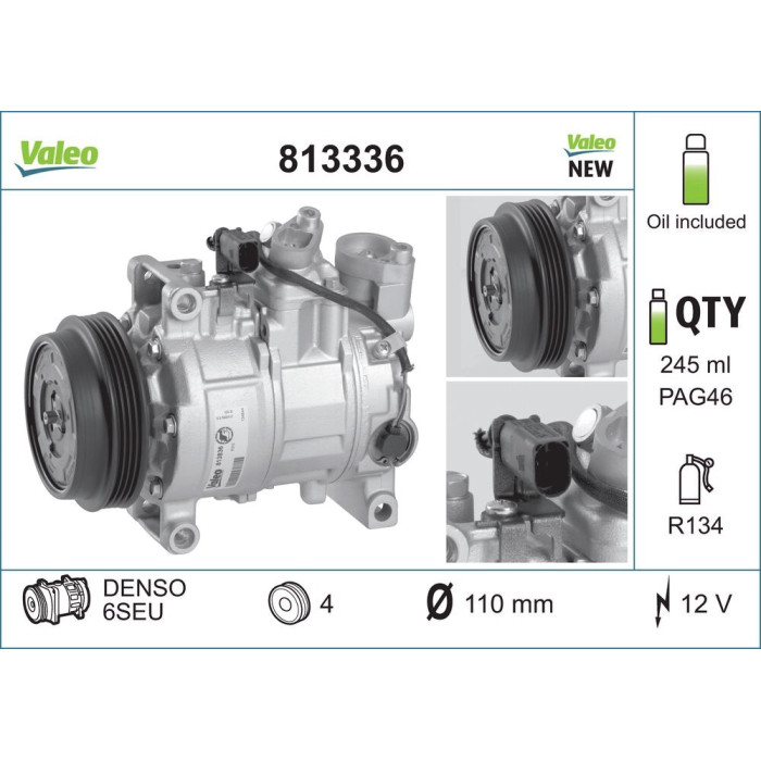 Valeo 813336 Kompressor, Klimaanlage CORE-FLEX Valeo 813336 Kompressor, Klimaanlage CORE-FLEX