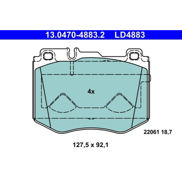 ATE 13.0470-4883.2 Bremsbelagsatz, Scheibenbremse Ceramic ATE 13.0470-4883.2 Bremsbelagsatz, Scheibenbremse Ceramic