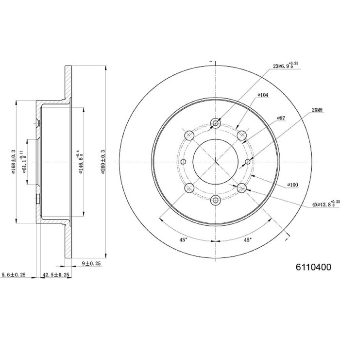 Metzger 6110400 Bremsscheibe