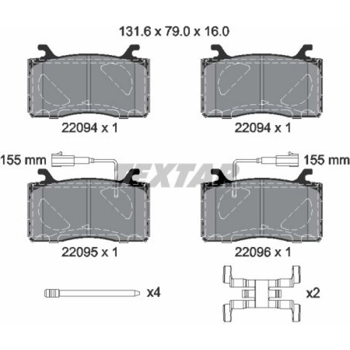 Textar 2209401 Bremsbelagsatz, Scheibenbremse Q+ Textar 2209401 Bremsbelagsatz, Scheibenbremse Q+
