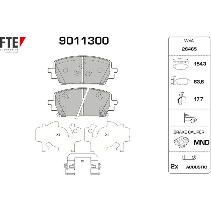 FTE 9011300 Bremsbelagsatz, Scheibenbremse FTE 9011300 Bremsbelagsatz, Scheibenbremse