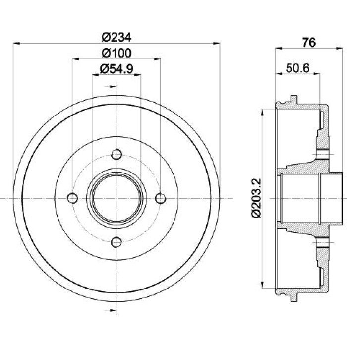Hella 8DT 355 300-641 Bremstrommel