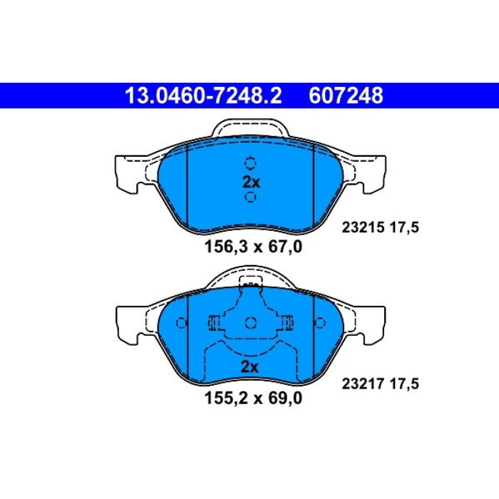 ATE 13.0460-7248.2 Bremsbelagsatz, Scheibenbremse
