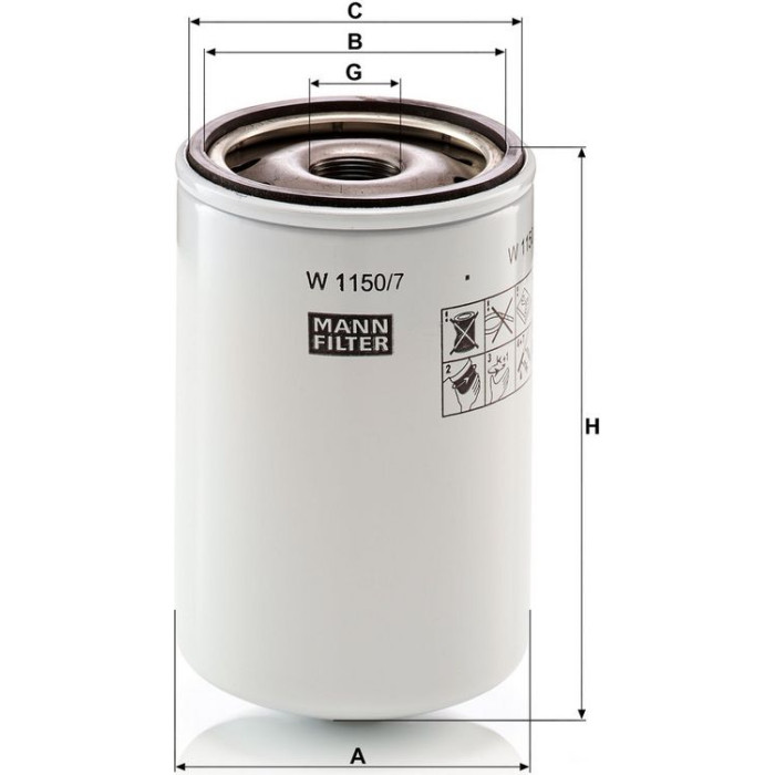 Mann-Filter W 1150/7 Ölfilter Mann-Filter W 1150/7 Ölfilter