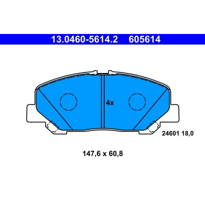 ATE 13.0460-5614.2 Bremsbelagsatz, Scheibenbremse ATE 13.0460-5614.2 Bremsbelagsatz, Scheibenbremse