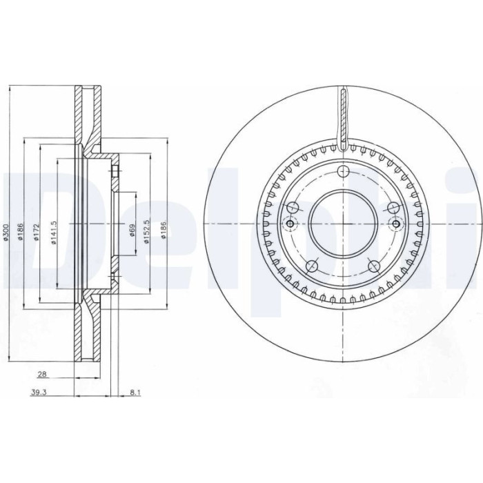 Delphi BG4251 Bremsscheibe