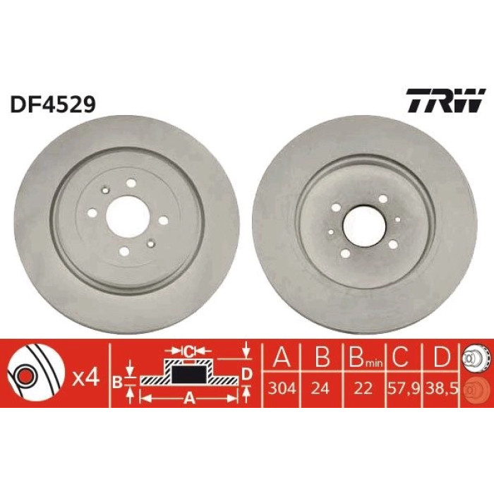 TRW DF4529 Bremsscheibe