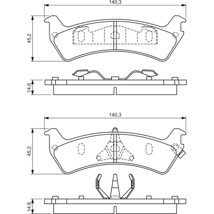 BOSCH 0 986 424 655 Bremsbelagsatz, Scheibenbremse