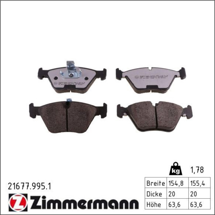 Bremsbelagsatz, Scheibenbremse 21677.995.1 Bremsbelagsatz, Scheibenbremse 21677.995.1