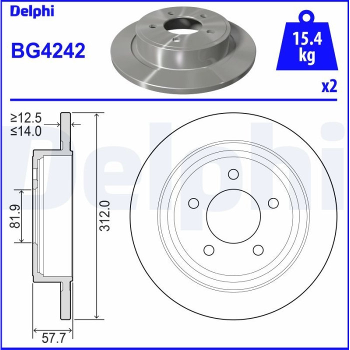 Delphi BG4242 Bremsscheibe