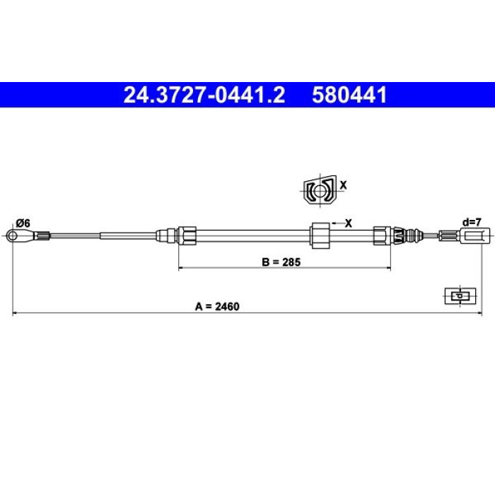 ATE 24.3727-0441.2 Seilzug, Feststellbremse ATE 24.3727-0441.2 Seilzug, Feststellbremse