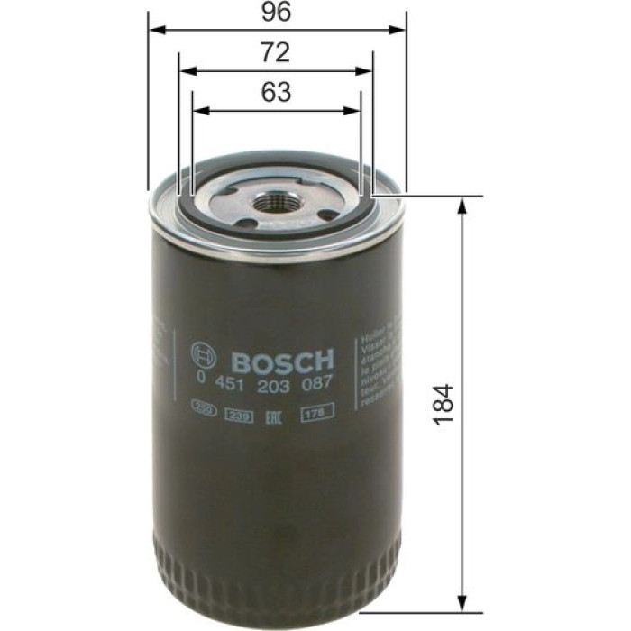 BOSCH 0 451 203 087 Ölfilter BOSCH 0 451 203 087 Ölfilter