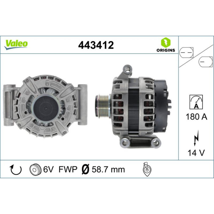 Valeo 443412 Generator ORIGINS - NEW O.E. TECHNOLOGIE Valeo 443412 Generator ORIGINS - NEW O.E. TECHNOLOGIE