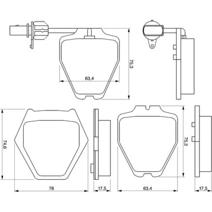BOSCH 0 986 424 690 Bremsbelagsatz, Scheibenbremse