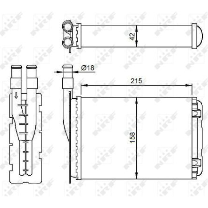 NRF 507339 Wärmetauscher, Innenraumheizung