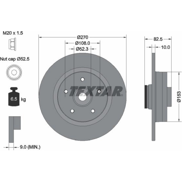 Textar 92237203 Bremsscheibe PRO Textar 92237203 Bremsscheibe PRO