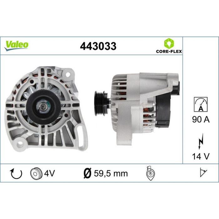 Valeo 443033 Generator CORE-FLEX Valeo 443033 Generator CORE-FLEX