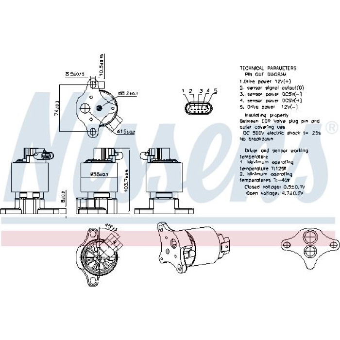 Nissens 98206 AGR-Ventil FIRST FIT Nissens 98206 AGR-Ventil FIRST FIT