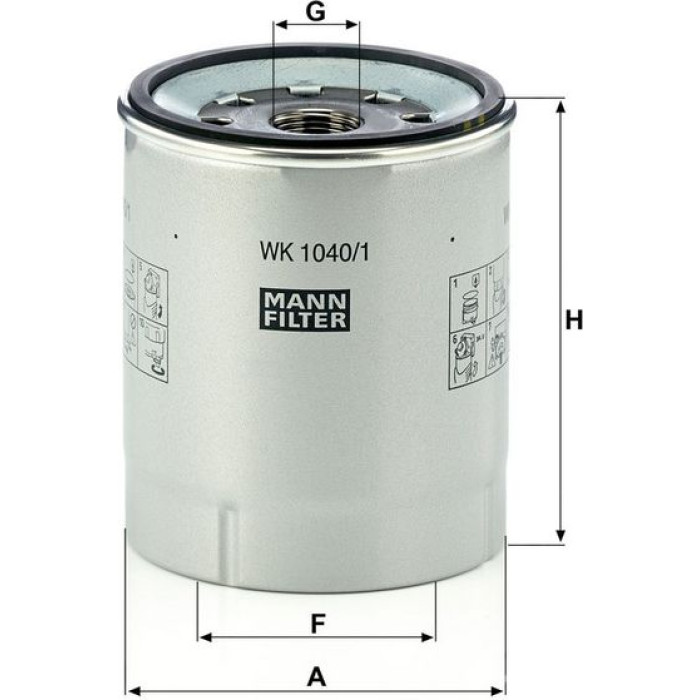 Mann-Filter WK 1040/1 X Kraftstofffilter Mann-Filter WK 1040/1 X Kraftstofffilter