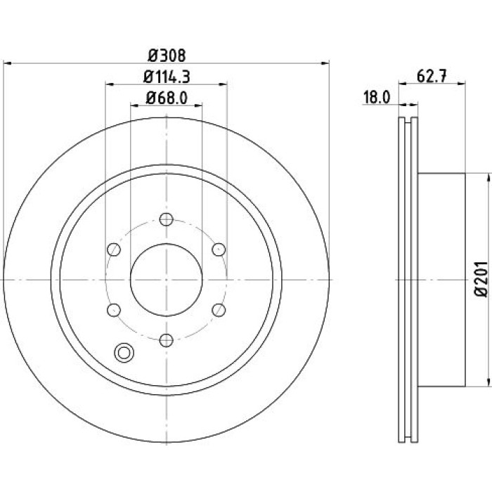 Hella 8DD 355 115-851 Bremsscheibe PRO Hella 8DD 355 115-851 Bremsscheibe PRO