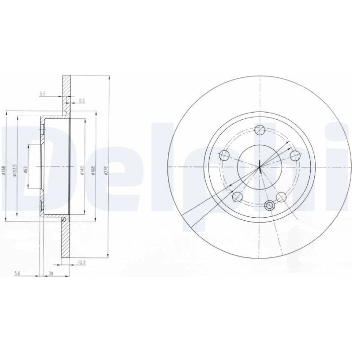 Delphi BG3840 Bremsscheibe Delphi BG3840 Bremsscheibe