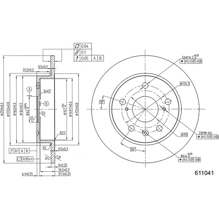Metzger 6111041 Bremsscheibe