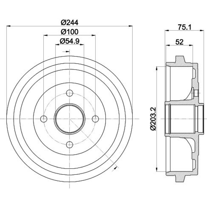 Hella 8DT 355 302-951 Bremstrommel