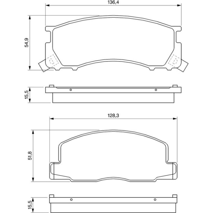 BOSCH 0 986 424 183 Bremsbelagsatz, Scheibenbremse BOSCH 0 986 424 183 Bremsbelagsatz, Scheibenbremse