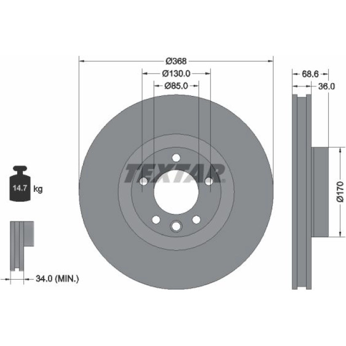 Textar 92213603 Bremsscheibe PRO Textar 92213603 Bremsscheibe PRO