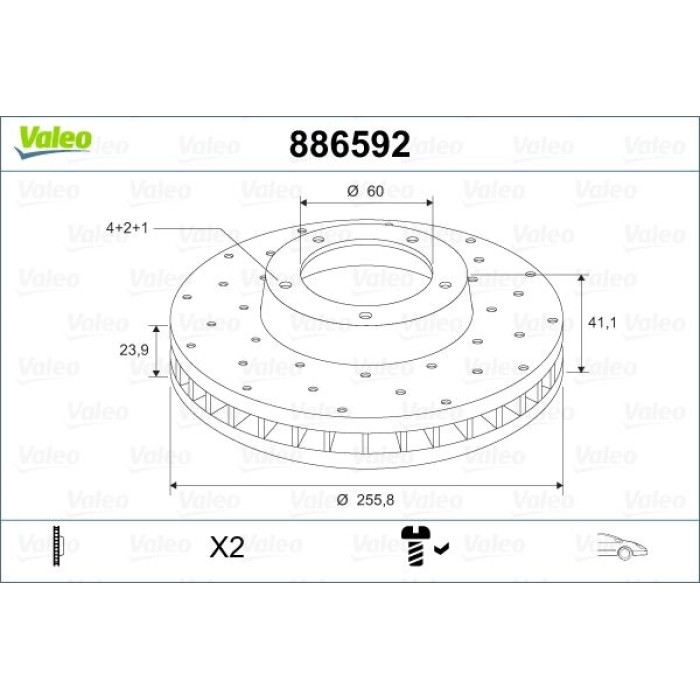Valeo 886592 Bremsscheibe Valeo 886592 Bremsscheibe