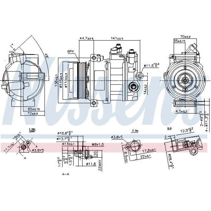 Nissens 890304 Kompressor, Klimaanlage FIRST FIT Nissens 890304 Kompressor, Klimaanlage FIRST FIT