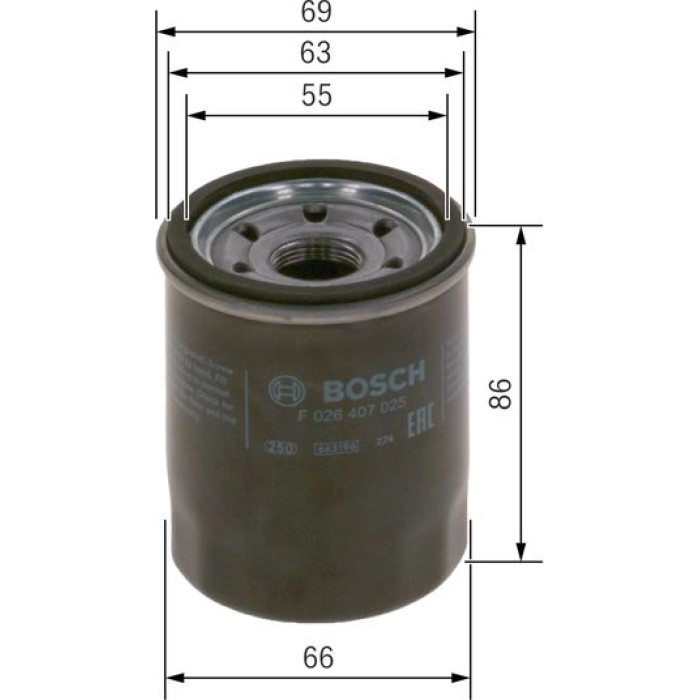 BOSCH F 026 407 025 Ölfilter BOSCH F 026 407 025 Ölfilter
