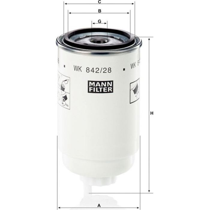 Mann-Filter WK 842/28 Kraftstofffilter Mann-Filter WK 842/28 Kraftstofffilter