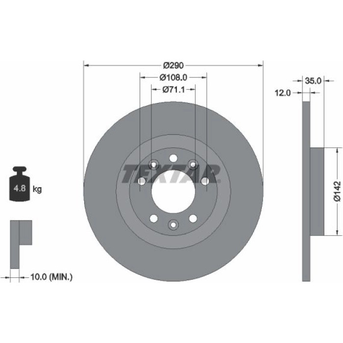 Textar 92267303 Bremsscheibe PRO Textar 92267303 Bremsscheibe PRO