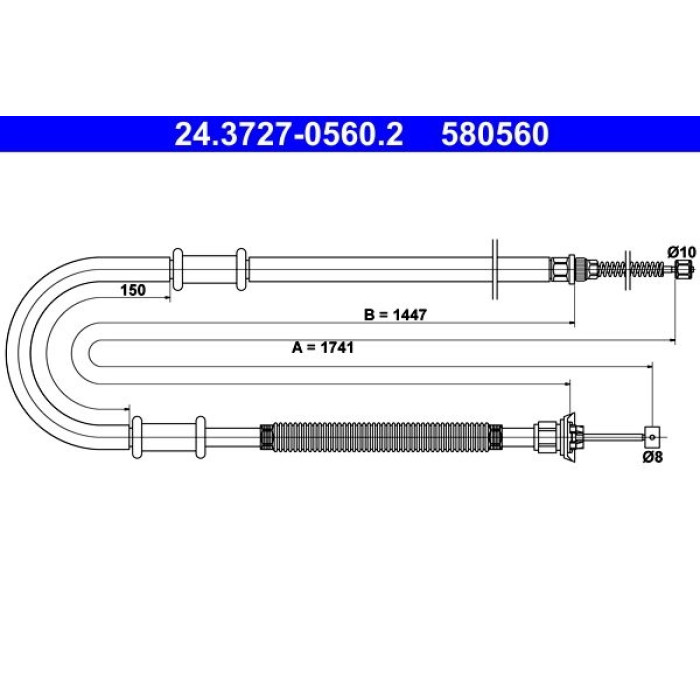 ATE 24.3727-0560.2 Seilzug, Feststellbremse ATE 24.3727-0560.2 Seilzug, Feststellbremse