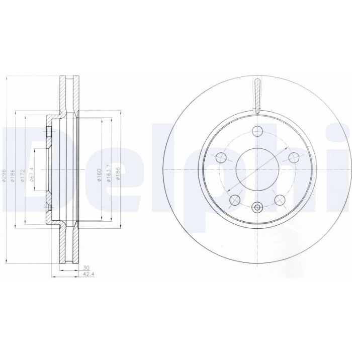 Delphi BG4187 Bremsscheibe Delphi BG4187 Bremsscheibe