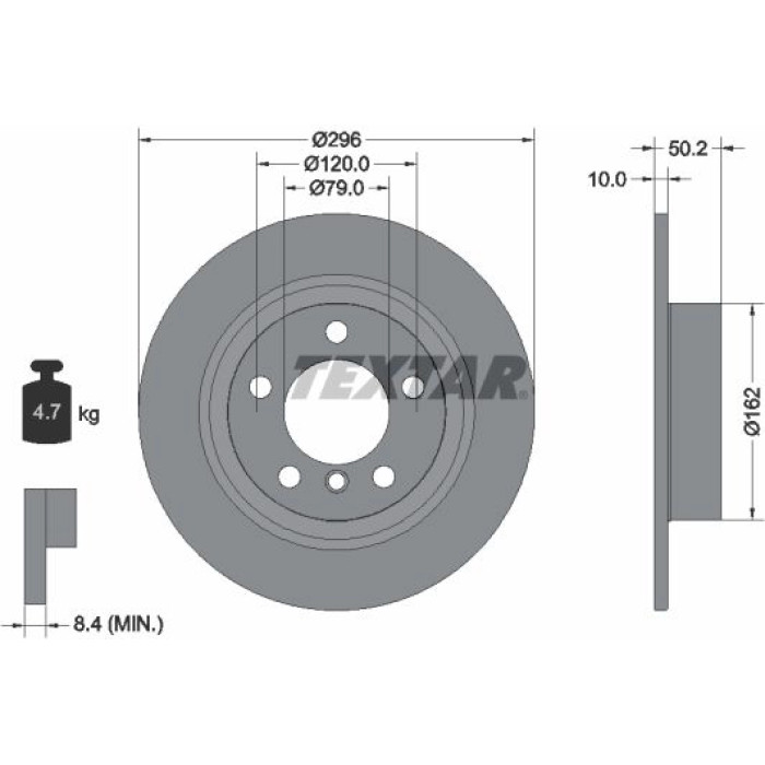 Textar 92294003 Bremsscheibe PRO Textar 92294003 Bremsscheibe PRO