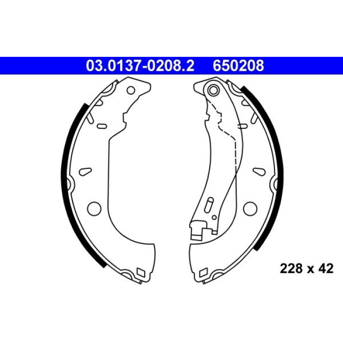 ATE 03.0137-0208.2 Bremsbackensatz ATE 03.0137-0208.2 Bremsbackensatz
