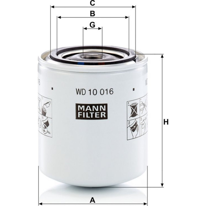 Mann-Filter WD 10 016 Filter, Arbeitshydraulik