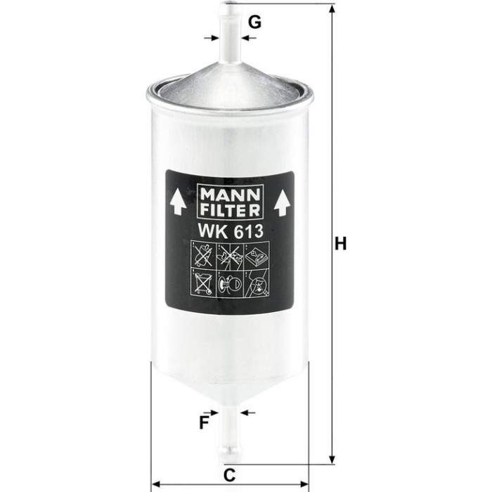 Mann-Filter WK 613 Kraftstofffilter Mann-Filter WK 613 Kraftstofffilter